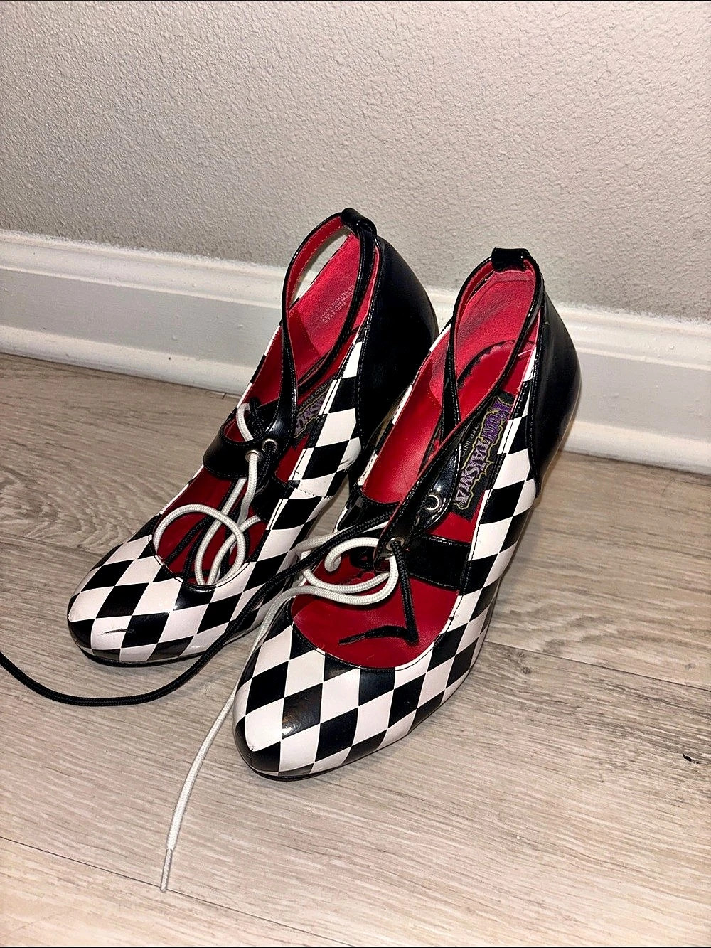 Funtasma by Pleaser Harlequin-03 Checkerboard Heels